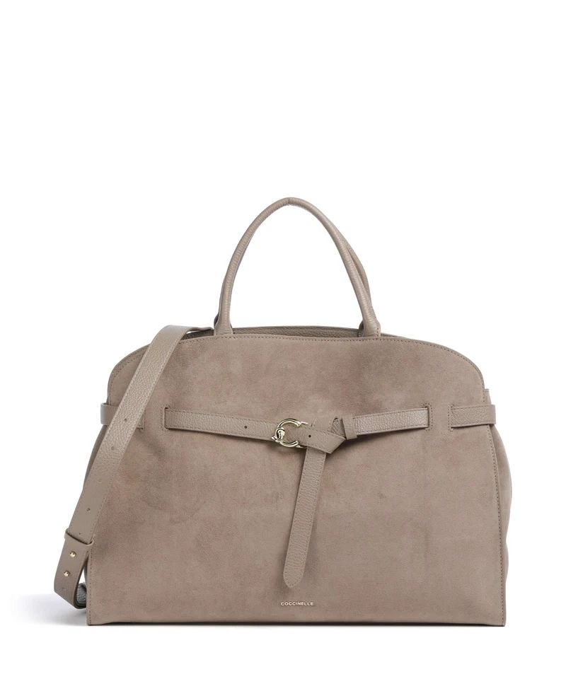 Coccinelle Sabine Suede Borsa a mano warm taupe