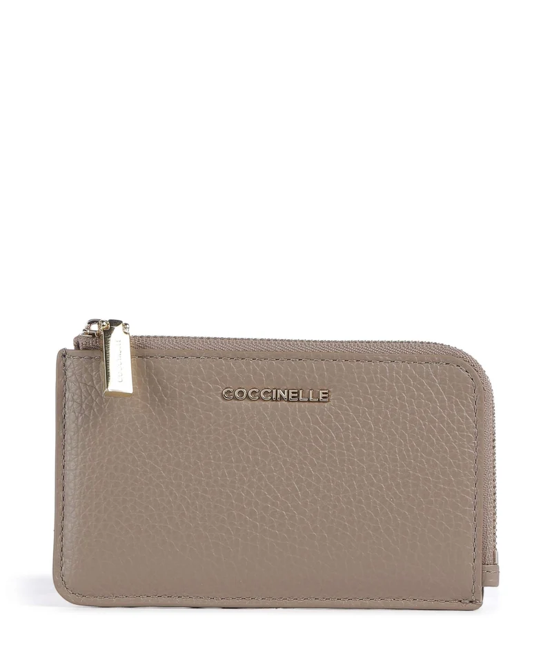Coccinelle Metallic Soft Porta carte di credito warm taupe