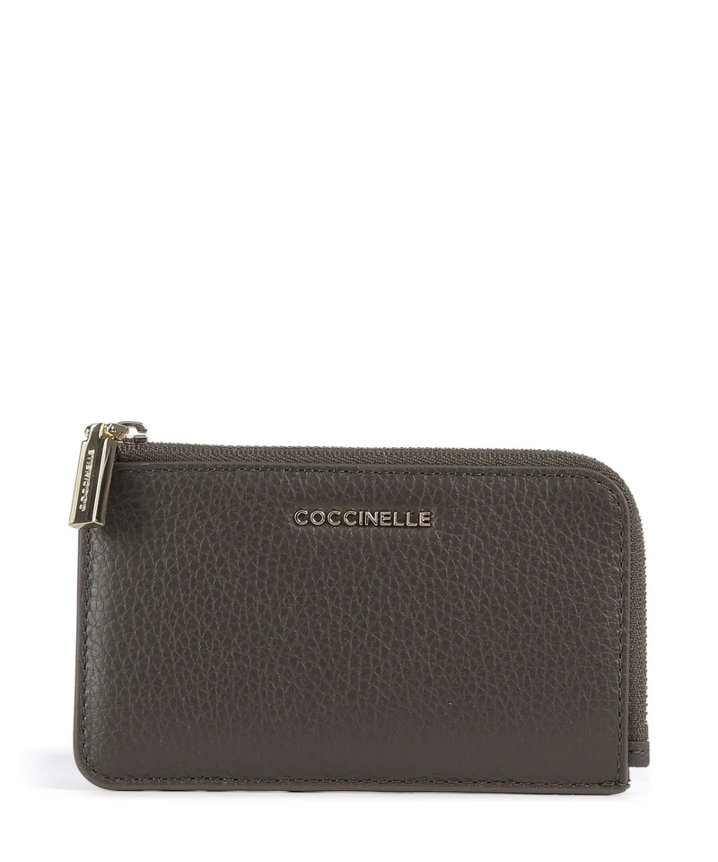 Coccinelle Metallic Soft Porta carte di credito fango