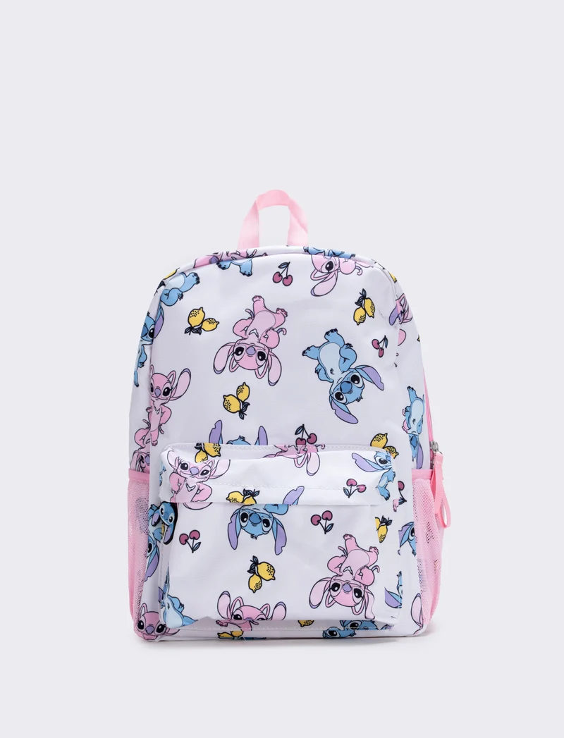 Zainetto Stitch con tasca per bambina - Bianco
