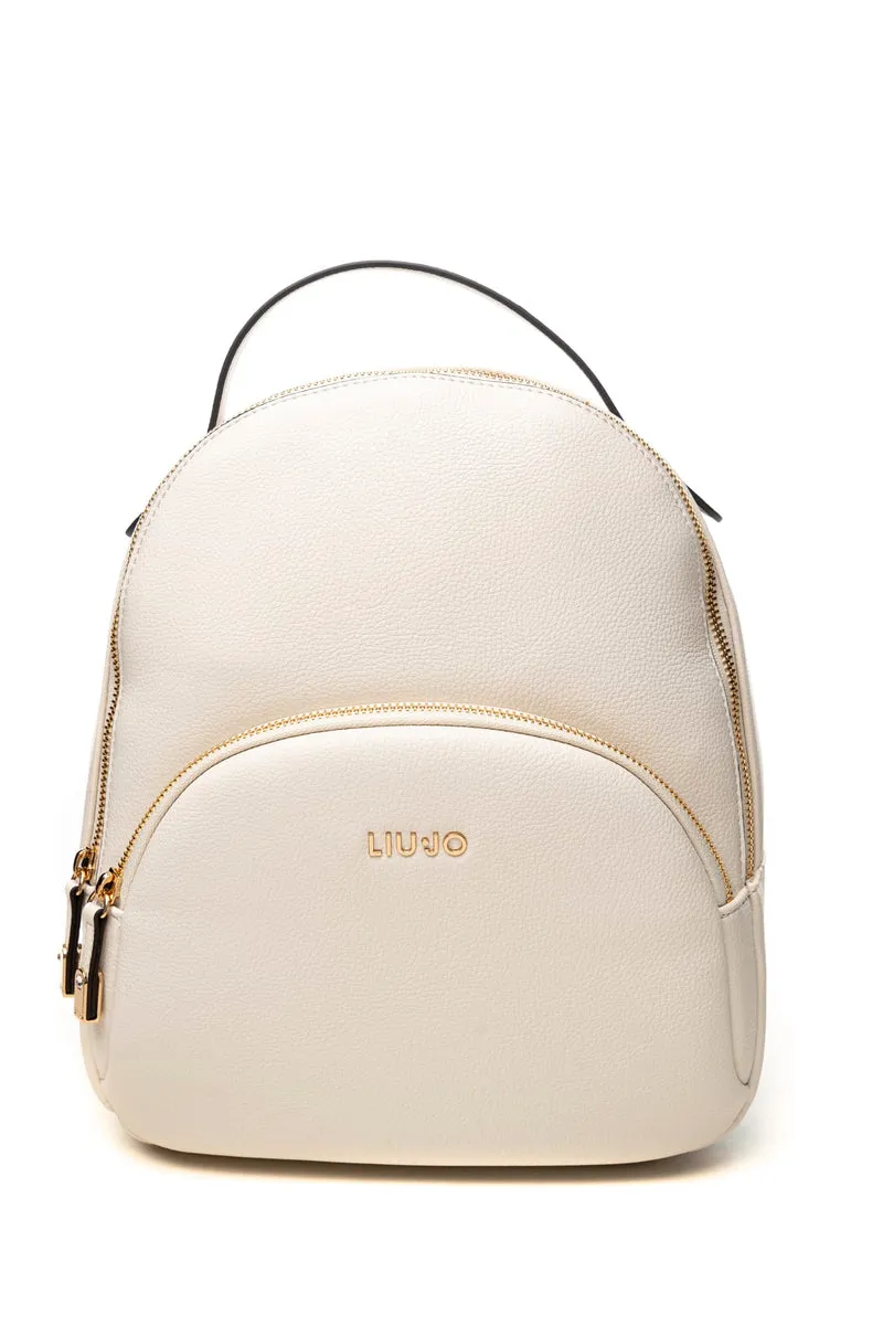 Zaino Liu Jo Manhattan Backpack Ecs M Da Donna Avorio In Poliuretano