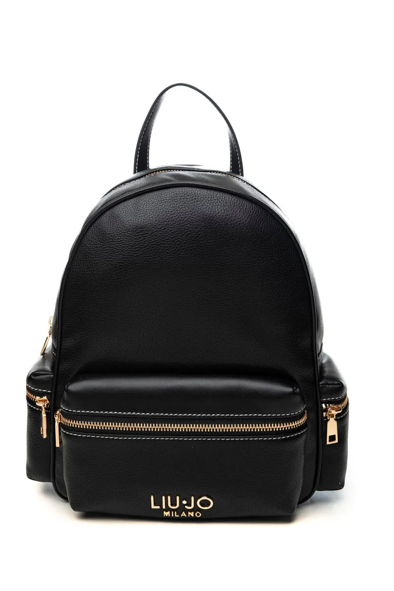 Zaino Liu Jo Evrim Backpack M Da Donna Nero In Poliuretano