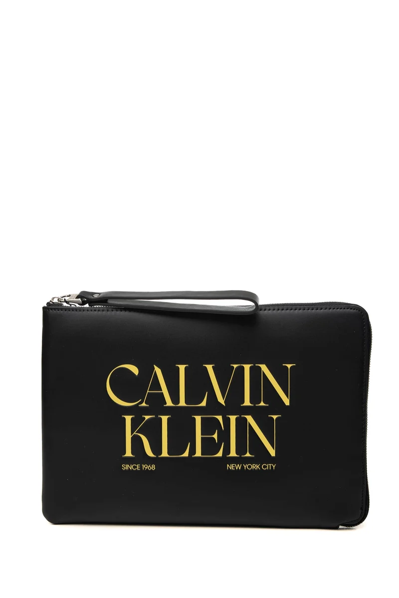 Pochette Calvin Klein Graphic Wrislet Pouch Da Uomo Nera In Poliuretano