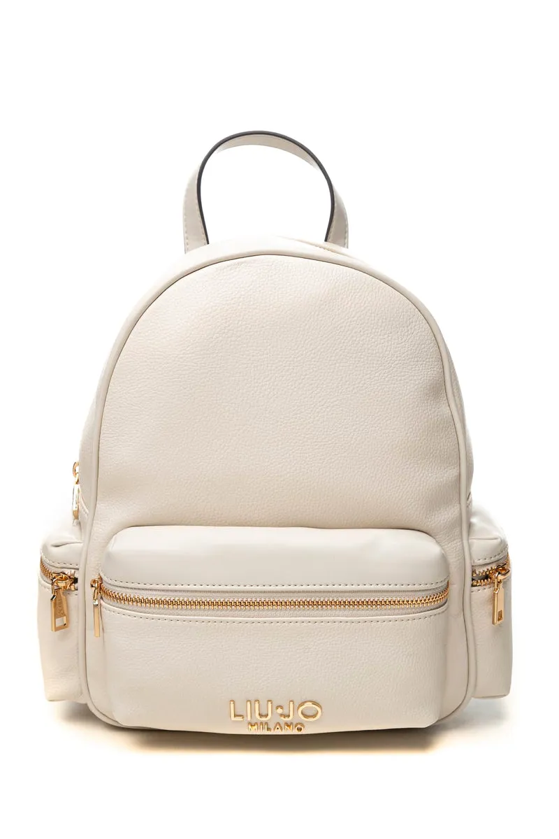 Zaino Liu Jo Evrim Backpack M Da Donna Avorio In Poliuretano