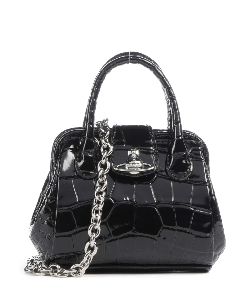 Vivienne Westwood Pamela Embossed Croc Mini Borsa a tracolla black