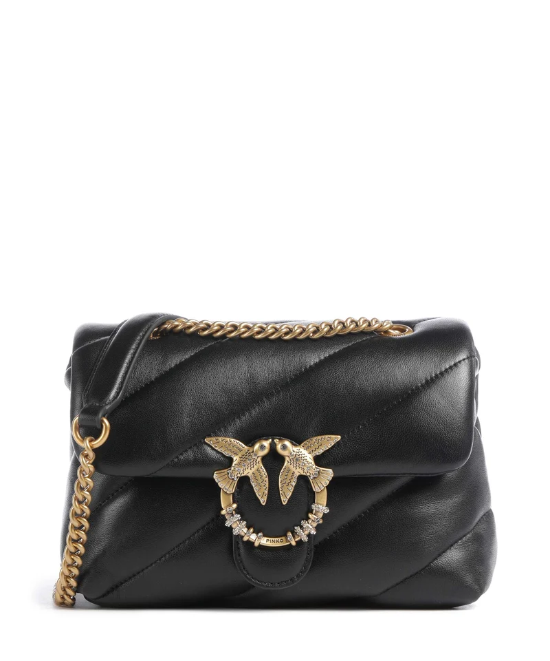 Pinko Love Puff Mini New Buckle Borsa a spalla nero/antique gold