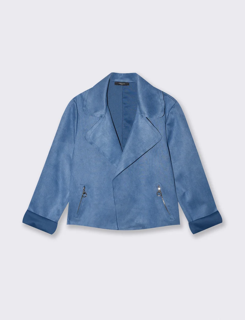 Chiodo in suede elegante - Denim