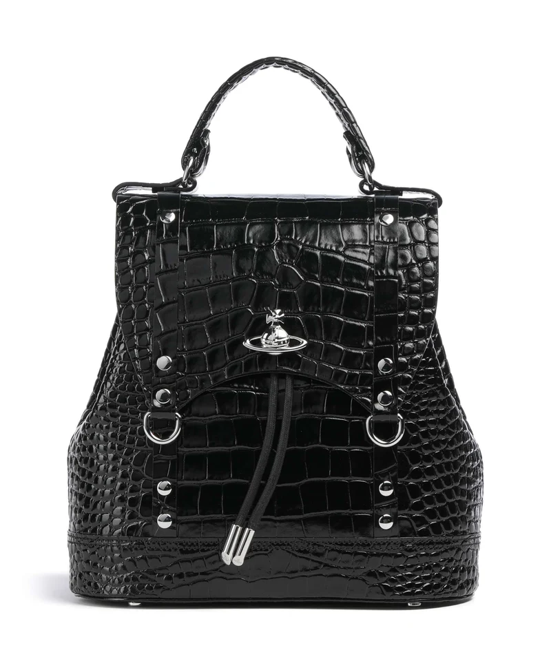 Vivienne Westwood Max Embossed Croc Small Zaino black