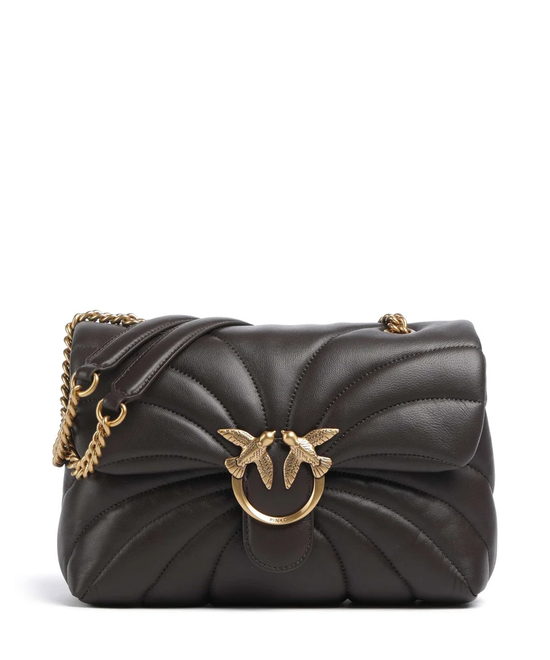 Pinko Love Puff Classic Borsa a spalla marrone marasca/antique gold