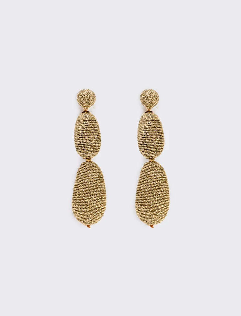 Orecchini pendenti in filo lamè eleganti - Oro