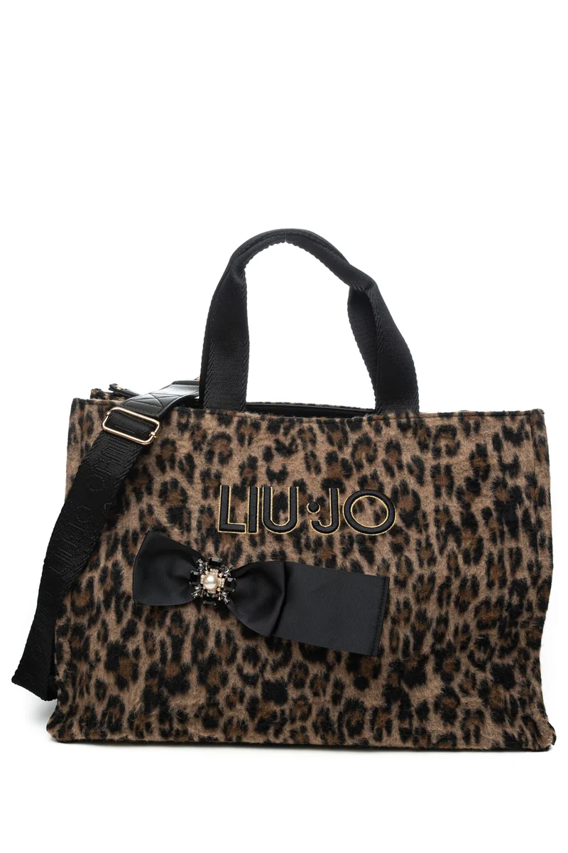 Borsa Liu Jo Animalier Tt L Da Donna Maculato Zebrato Beige Marrone Nero In Panno
