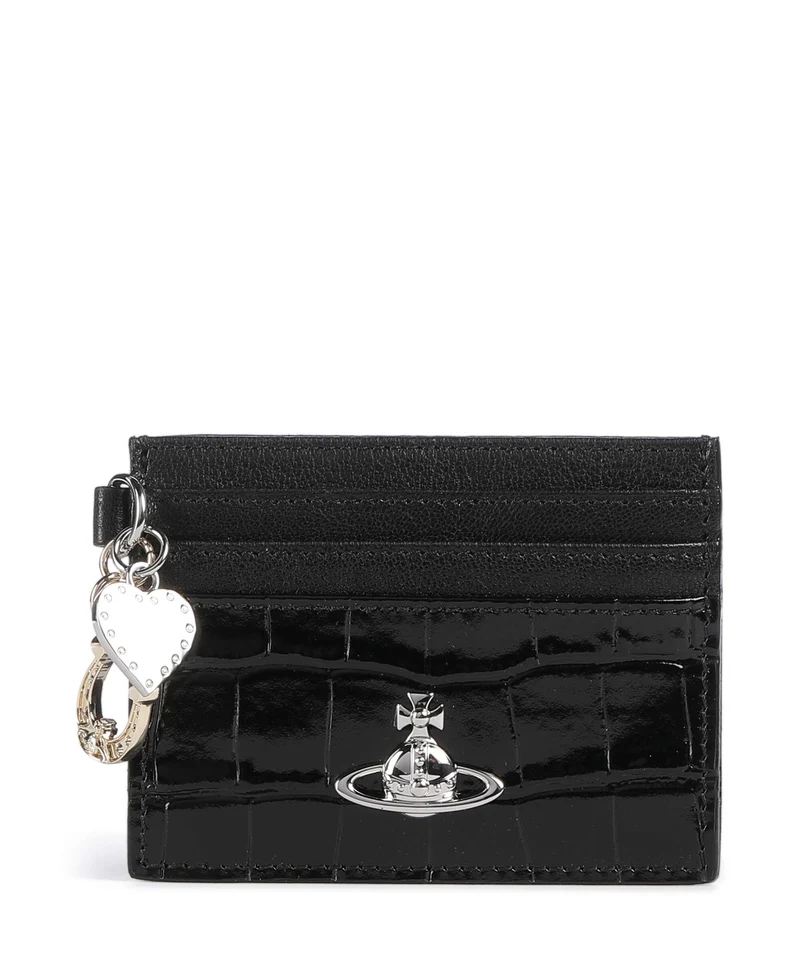 Vivienne Westwood Embossed Croc Porta carte di credito black