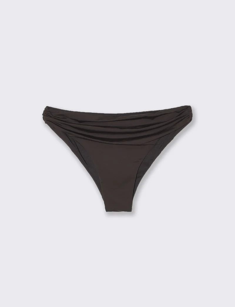 Slip mare con goffrature laterali - Marrone