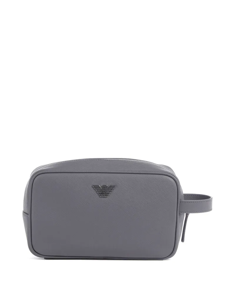 Emporio Armani Business Regenerated Borsa da toilette grey