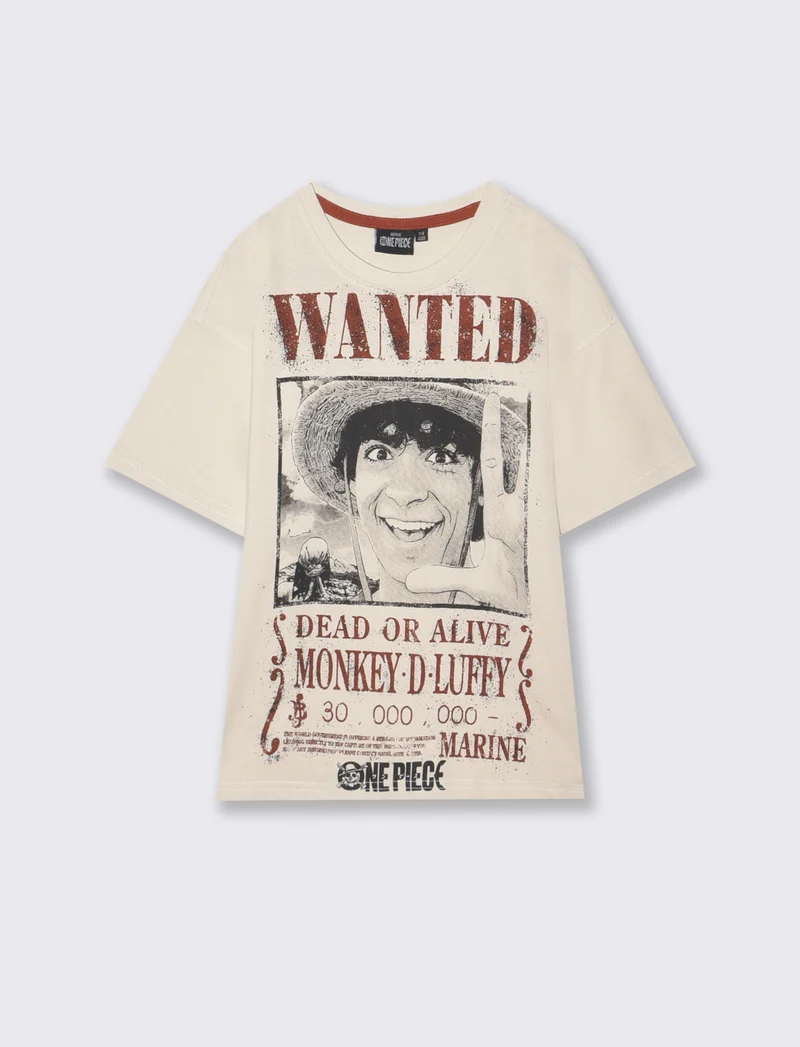 T-shirt One Piece per giovani fan - Beige