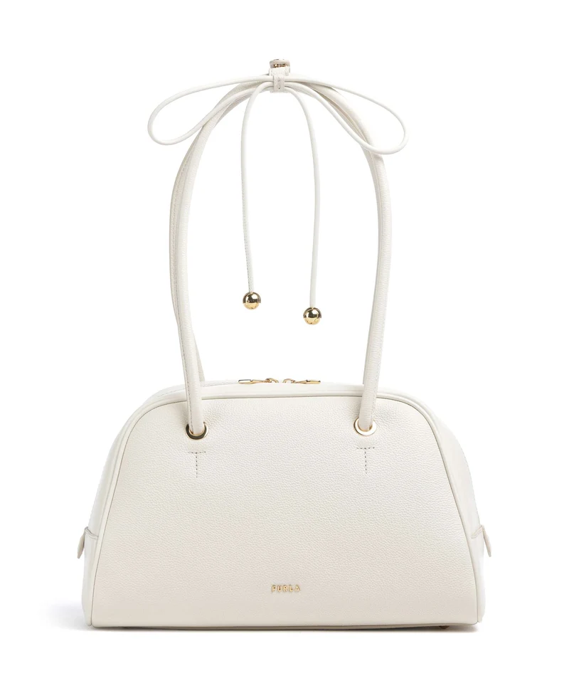 Furla Poppy M Borsa a spalla panna