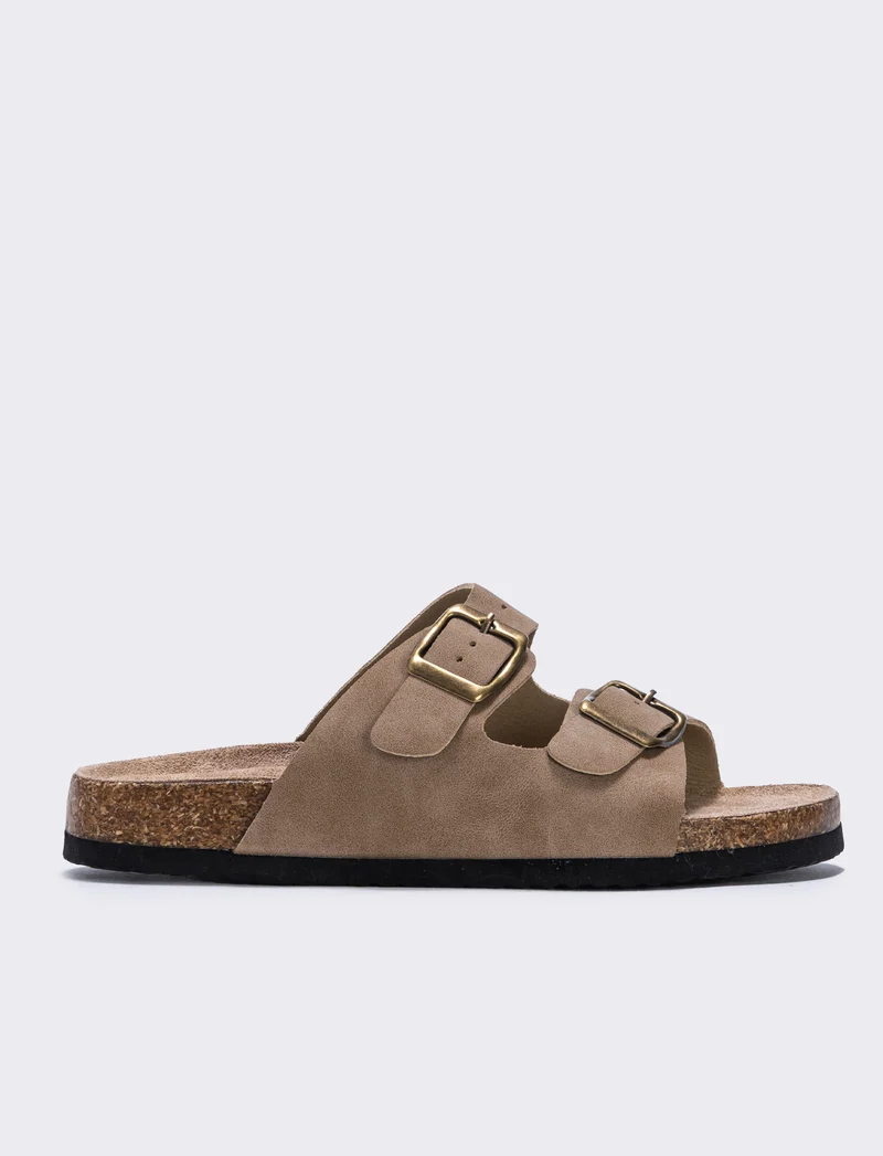 Sandalo da bambino con fibbie regolabili - Grigio tortora