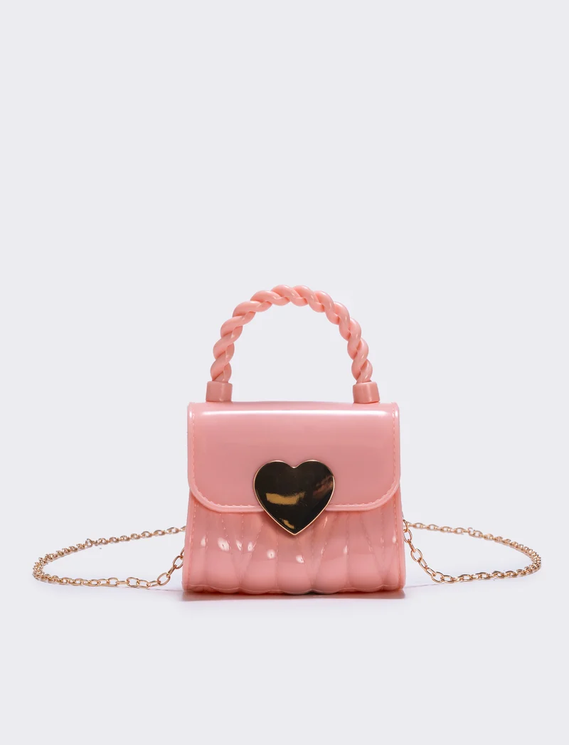 Borsetta cuore con tracolla elegante - Rosa