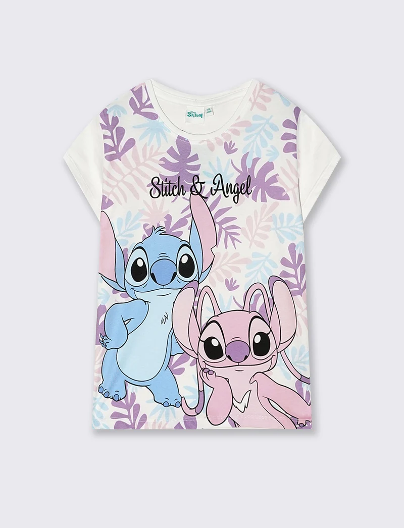 T-Shirt cropped by Stich con stampe - Fantasia