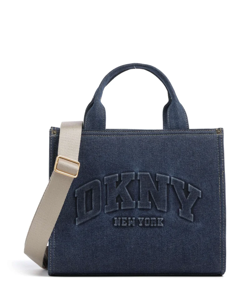 DKNY Hadlee Medium Borsa a mano dark denim/saddle