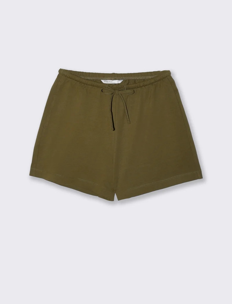 Short in cotone con coulisse e tasche - Kaky 1