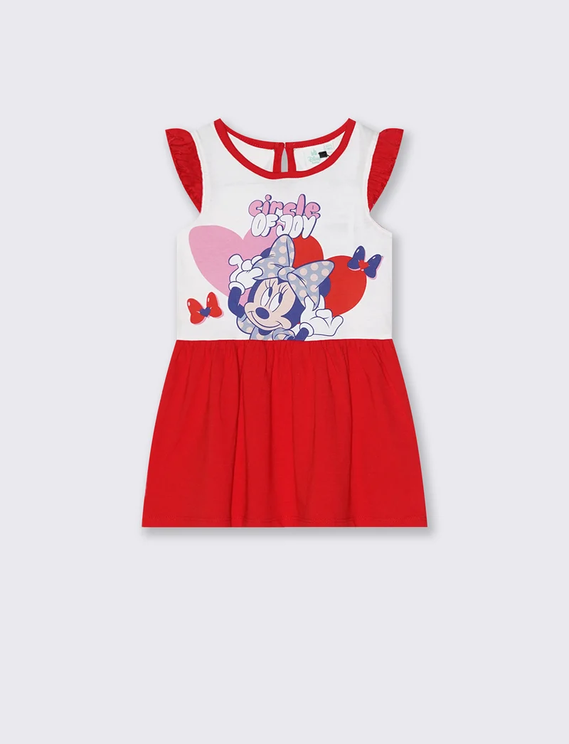 Abito smanicato Disney con rouche - Rosso