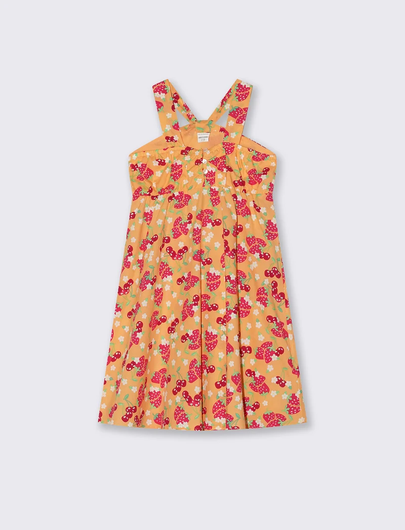 Abito con stampe e volant eleganti - Pesca