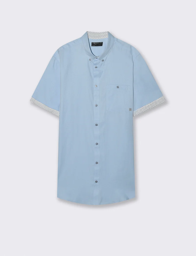 Camicia Oxford Regular Fit con taschino - Celeste