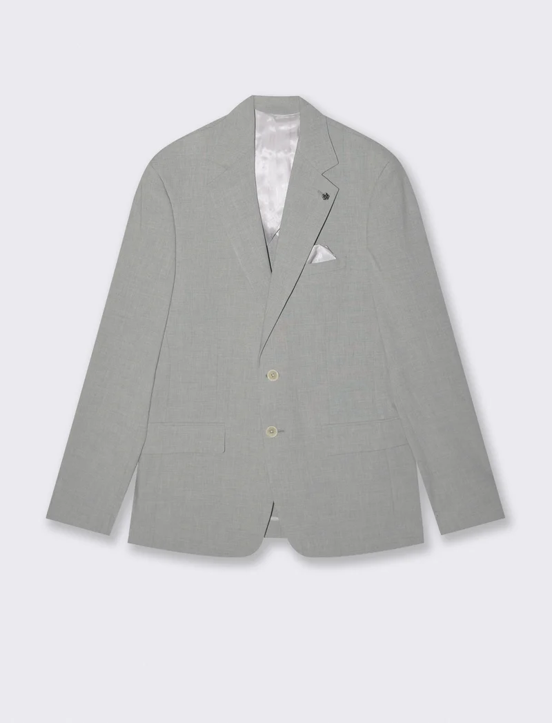 Blazer formal fit micro struttura melange - Grigio mel.