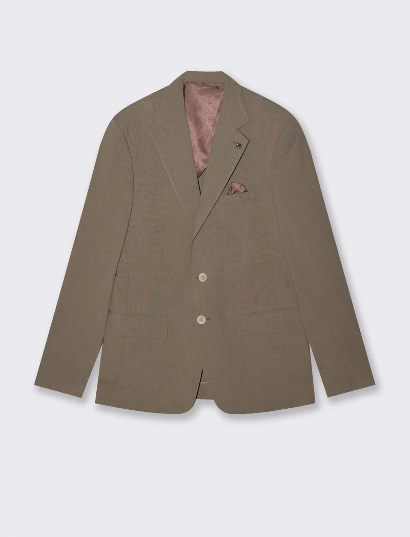 Blazer formal fit micro struttura melange - Grigio fango