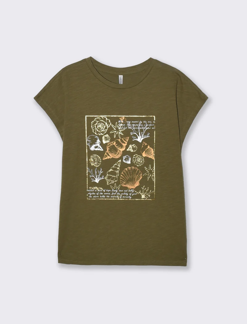 T-shirt manica corta con stampa - Kaky 1