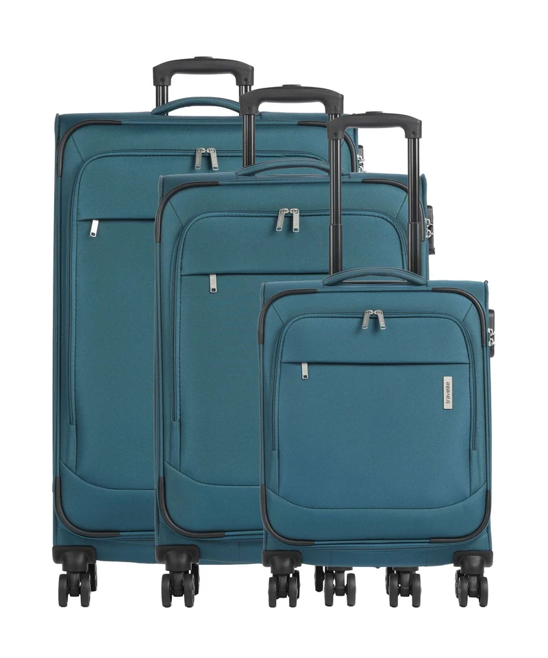 Travelite Priego Set valigie trolley (4 ruote) petrol