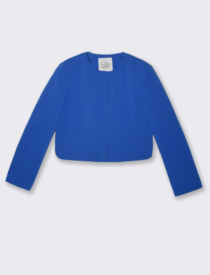 Giacca corta strutturata con maniche lunghe - Blu cobalto