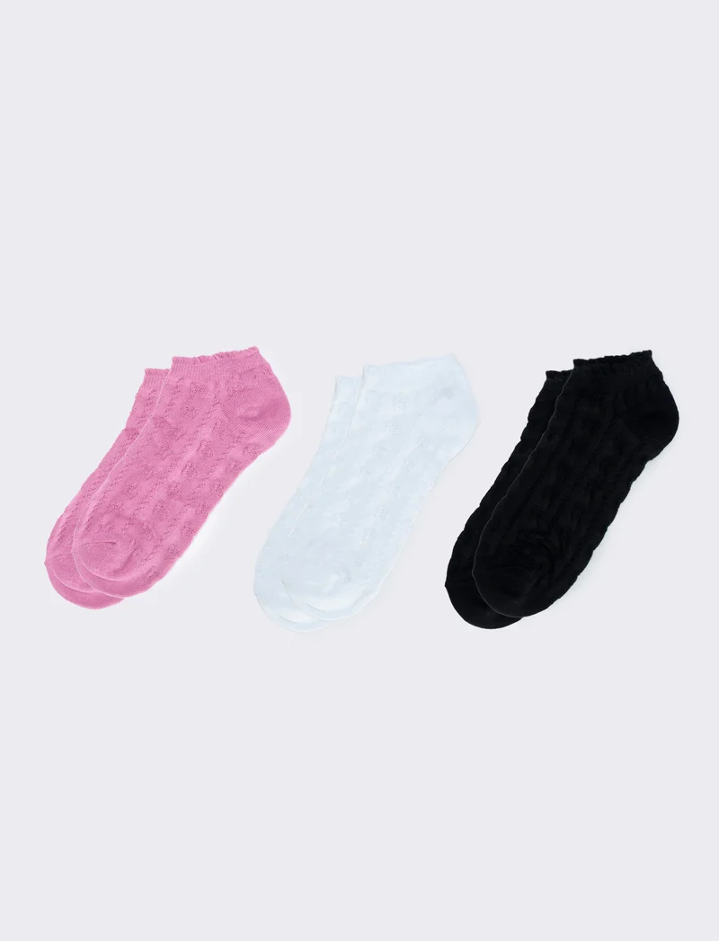 Tripack di calzini per sneakers - Rosa
