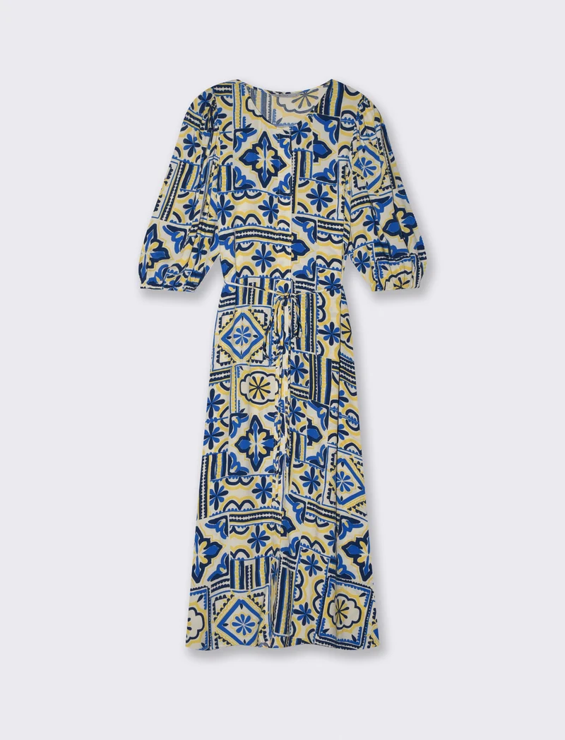 Vestito Lungo con Maniche Ampie e Laccetto - var 2