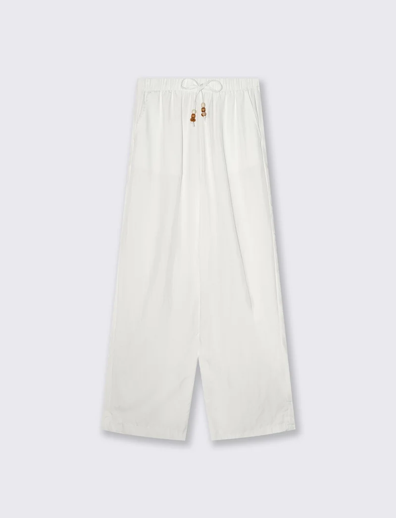 Pantalone con coulisse e tasche - Bianco