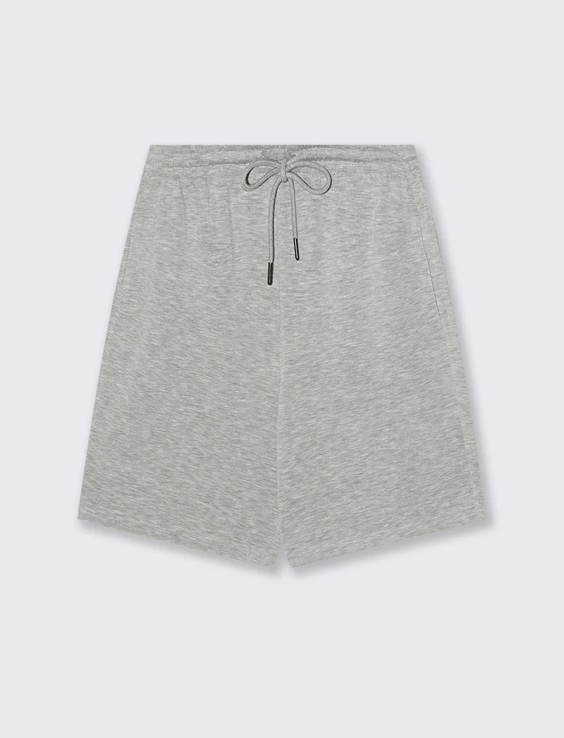 Bermuda con Elastico e Coulisse - Grigio chiaro mel.