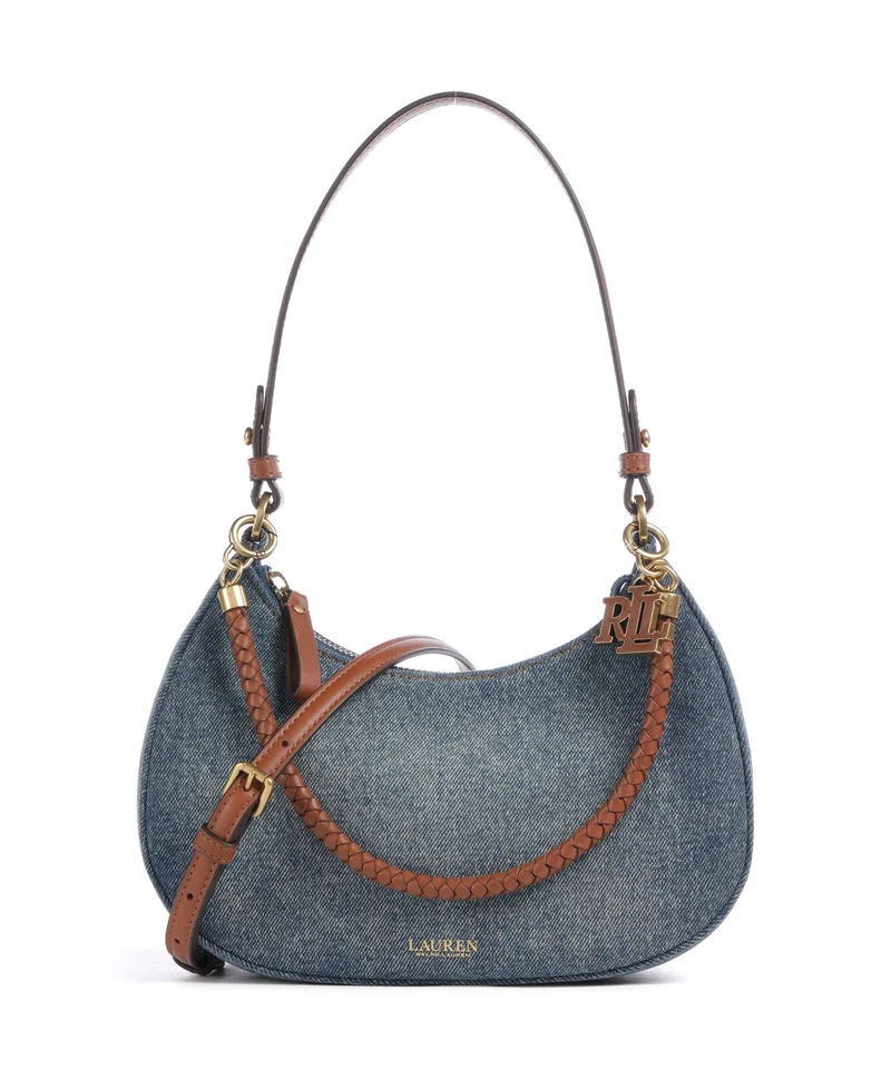 Lauren Ralph Lauren Marcy Medium Borsa a spalla oxford blue/lauren tan