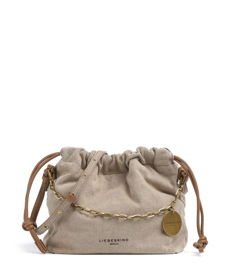 Liebeskind Lya II Denim S Borsa a secchiello beige