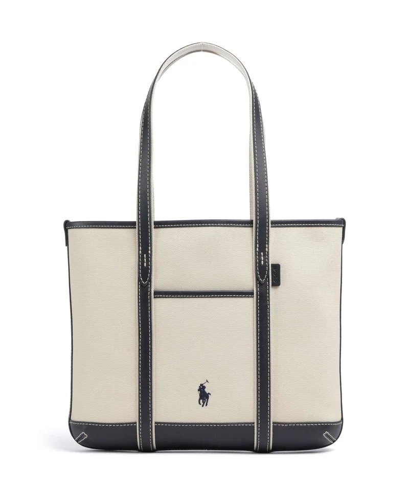 Polo Ralph Lauren Canvas Small Borsa shopper ecru/navy