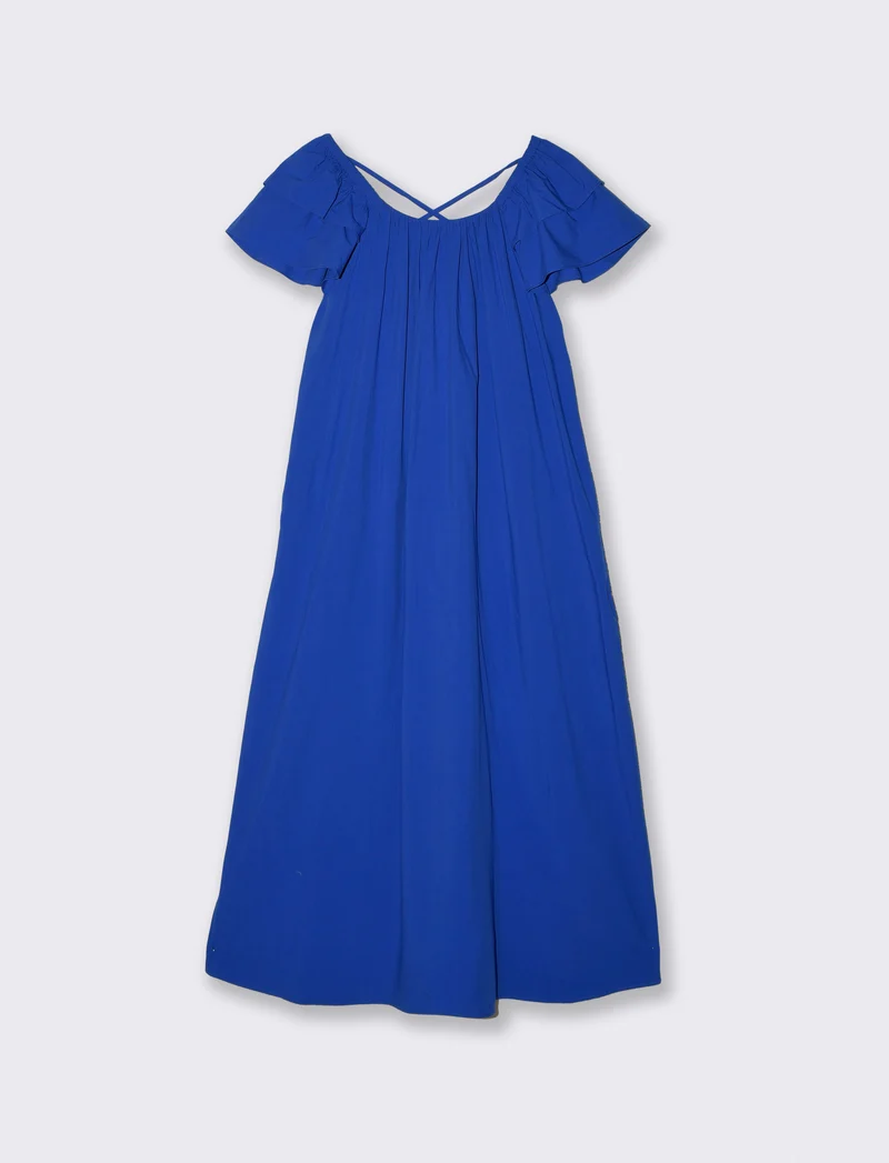 Vestito lungo svasato con scollo quadrato - Royal