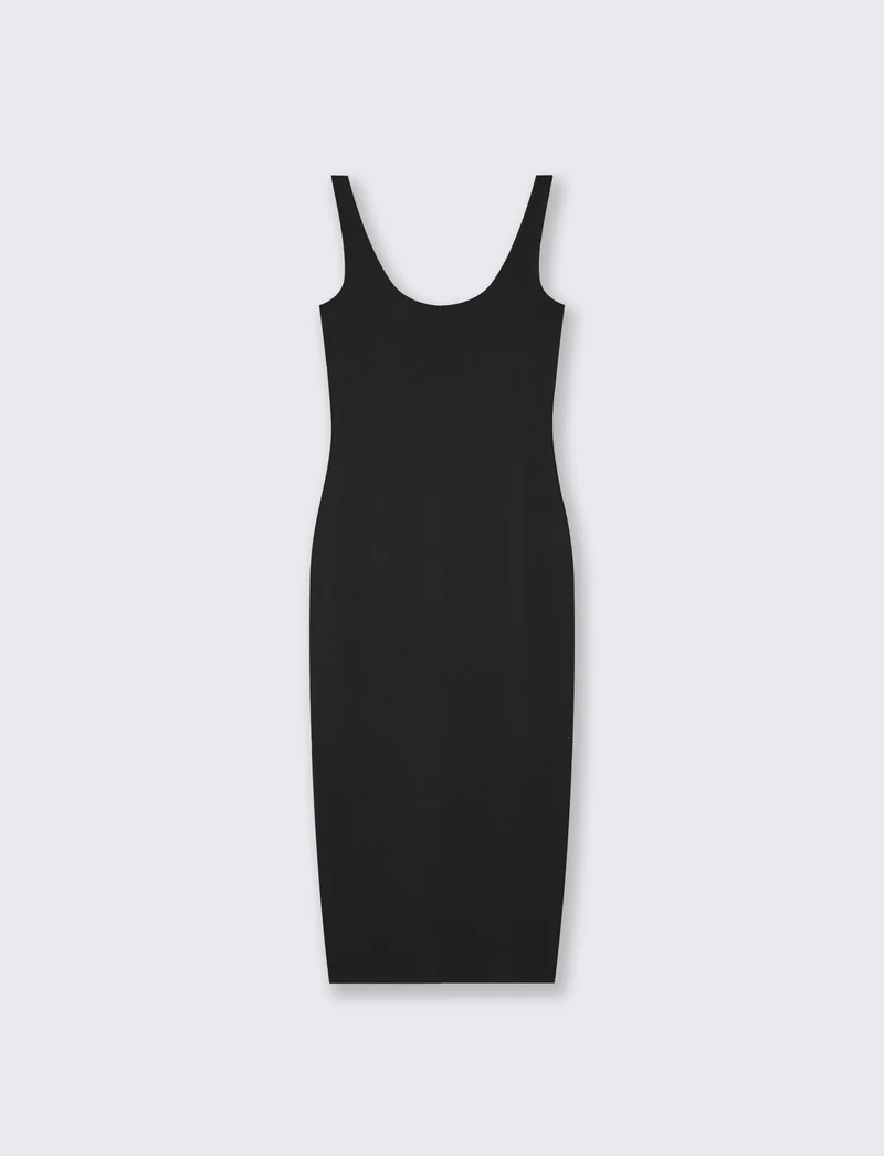 Vestito lungo senza maniche slim fit - Nero