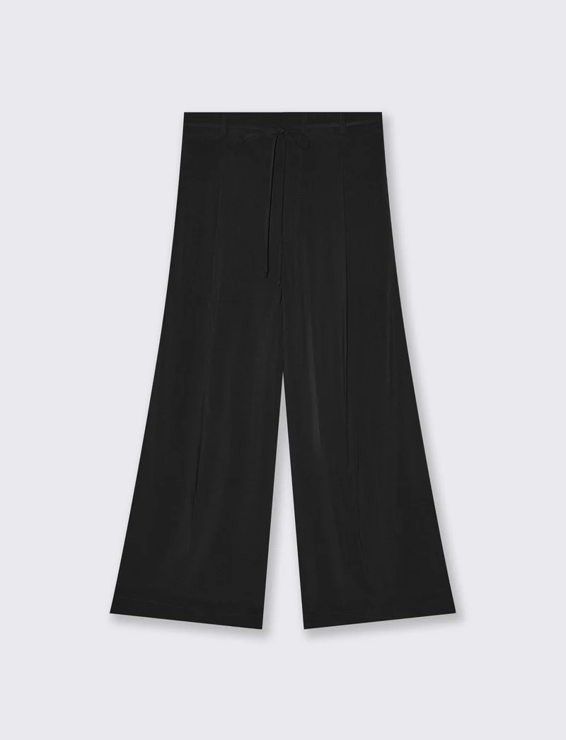 Pantalone Coulotte con Elastico e Coulisse - Nero