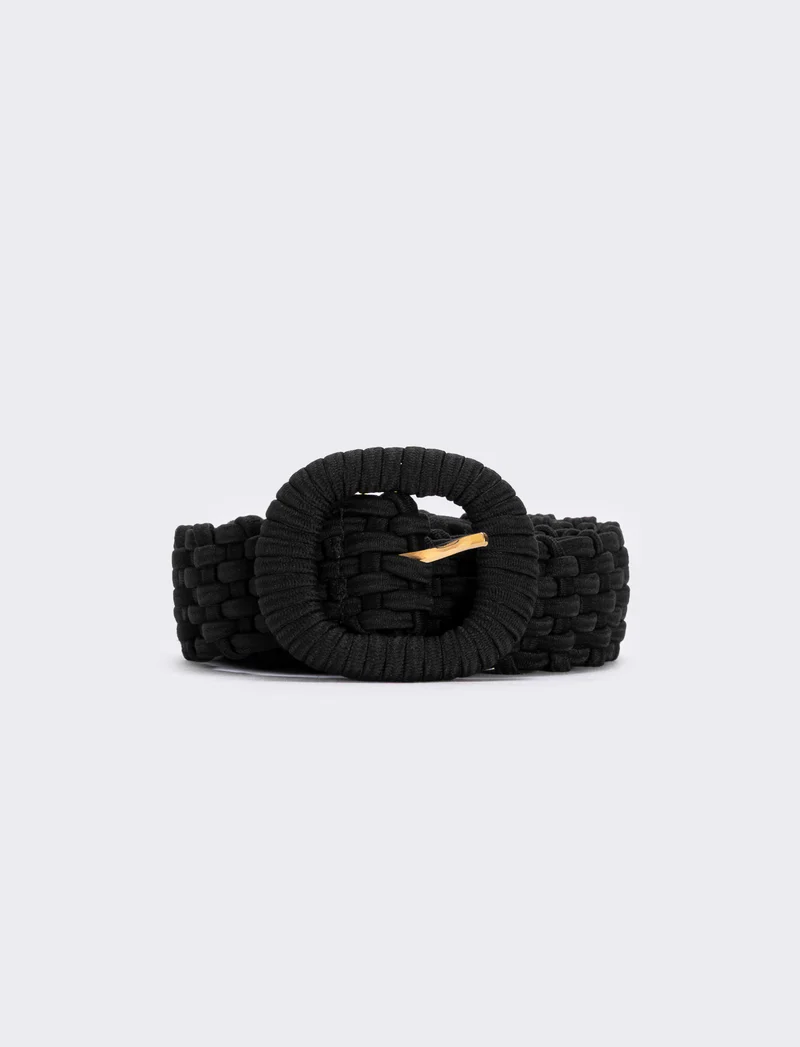 Cintura elastica intrecciata - Nero
