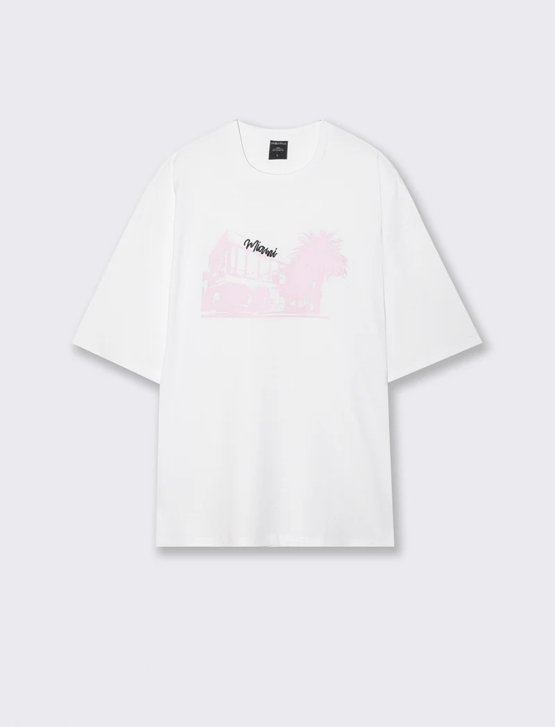 T-shirt puff e ricamo a contrasto - Bianco