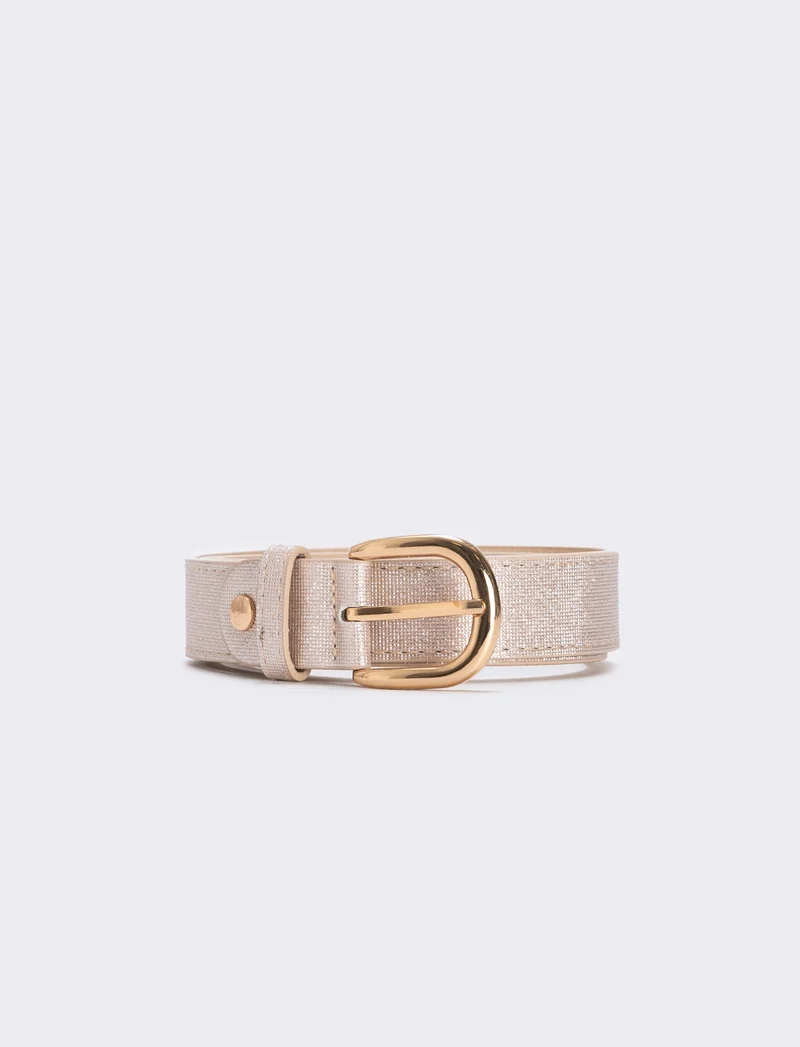 Cintura lurex basic 2,5 cm - Oro