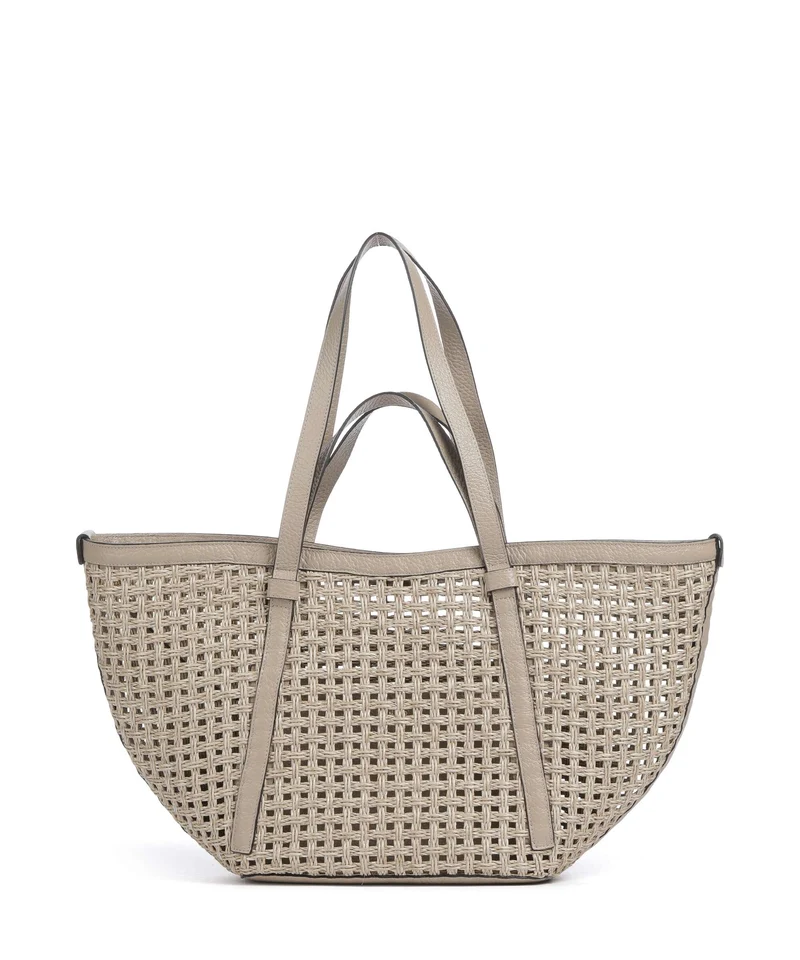 Abro Raffia Net Cosmo Large Borsa shopper sahara