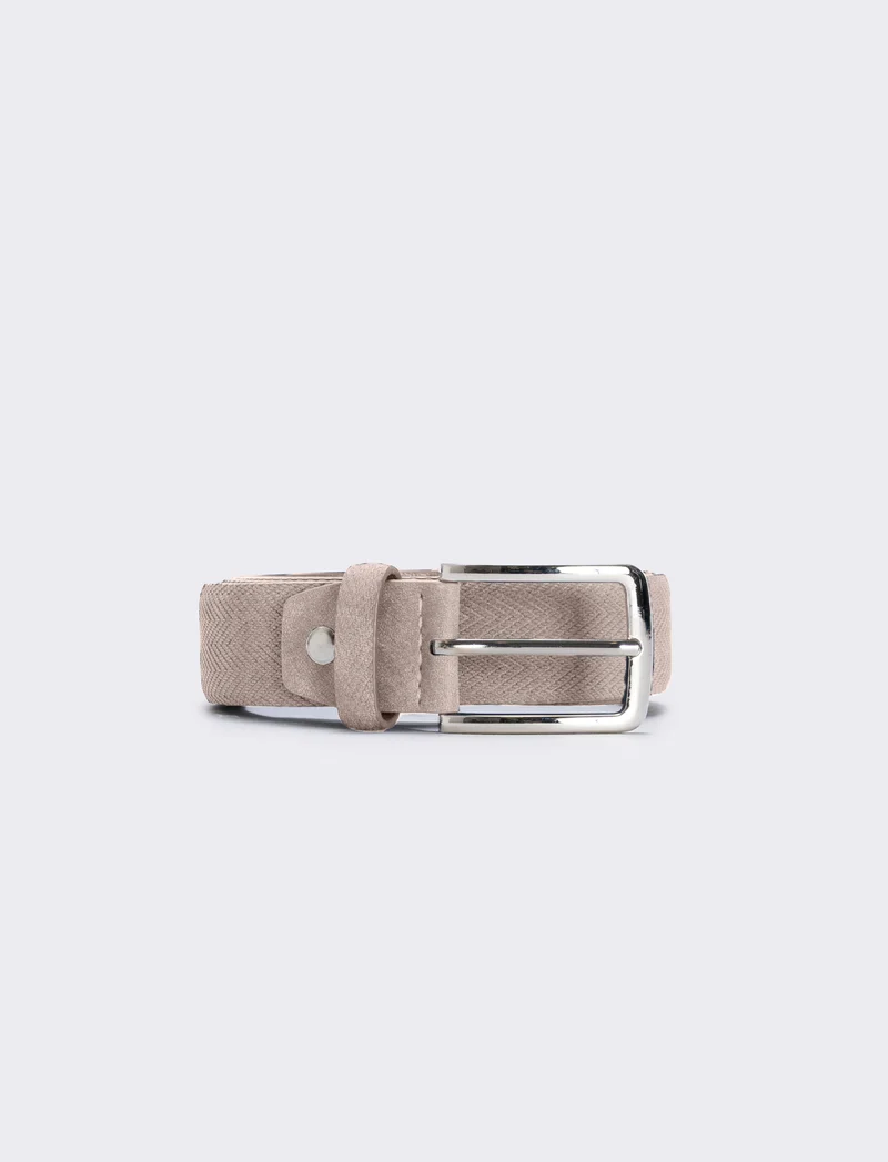 Cintura fusto spigato uomo elegante - Beige