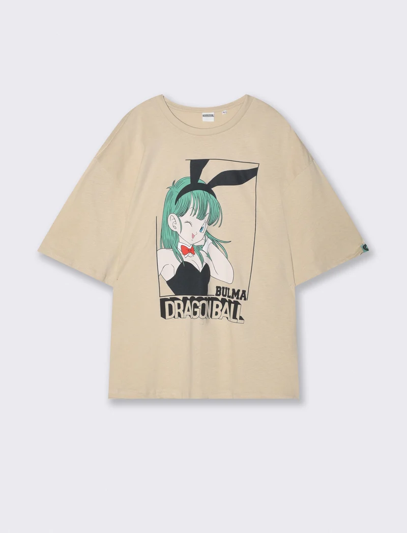 T-shirt Dragon Ball girocollo boxy fit - Beige