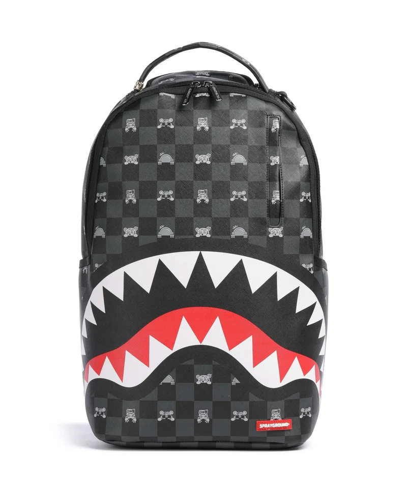 Sprayground Gray Peeking Character Check Zaino black